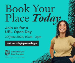 Advert for University of East London Open Days